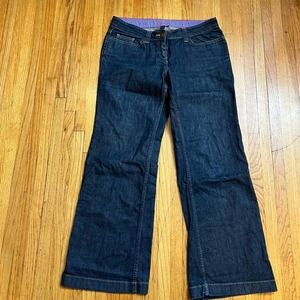 Boden Jeans Womens 12 Wide Leg Dark Wash Mid Rise